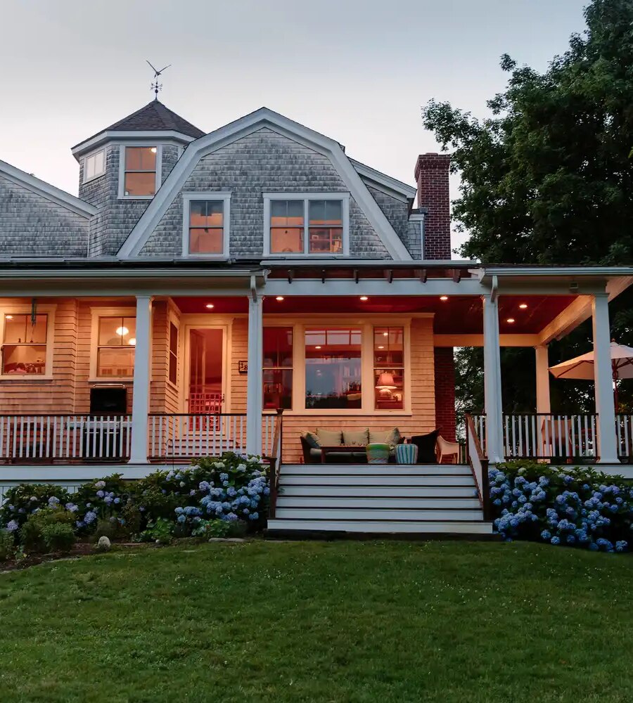Warmly lit renovated family home with landscaped front garden